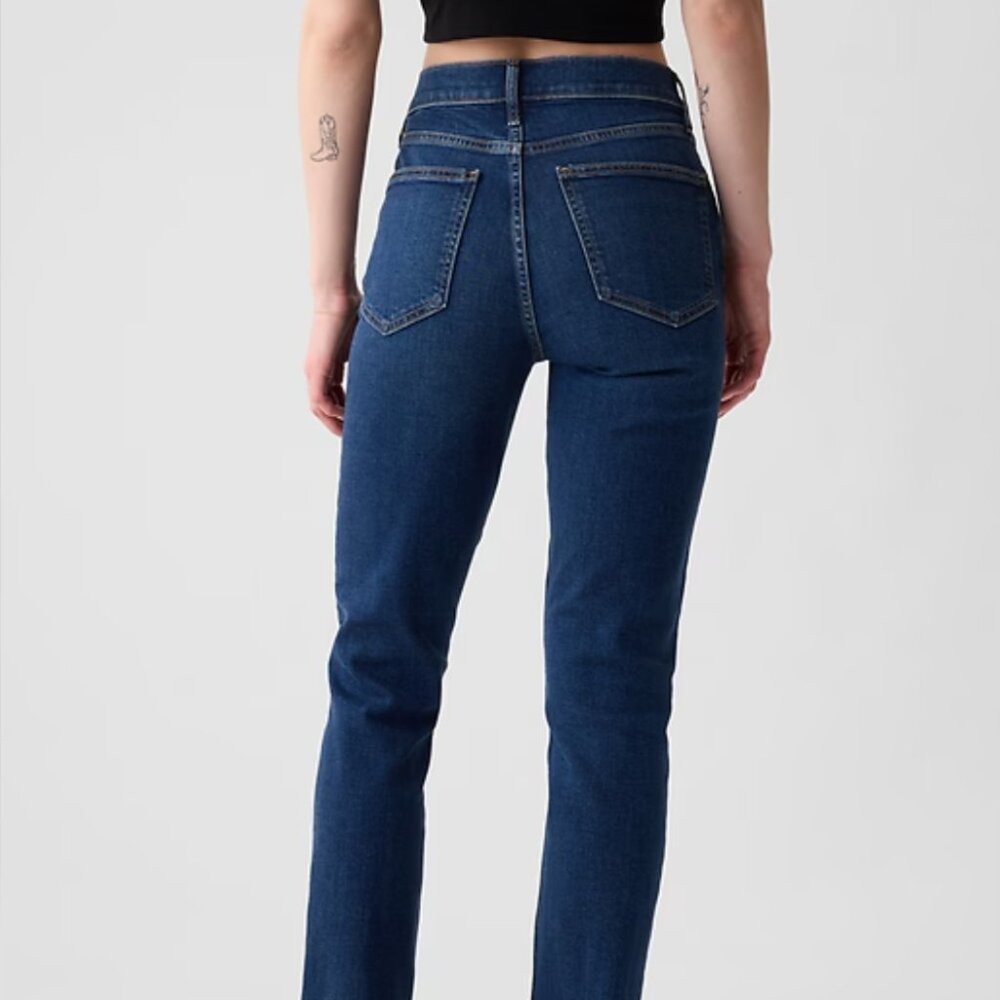 GAP 0/25R High Rise Vintage Sim Jeans Dark Indigo